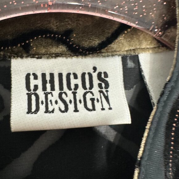 Chicos Design Velvet Burnout Topper Asian Inspired - Picture 3 of 14